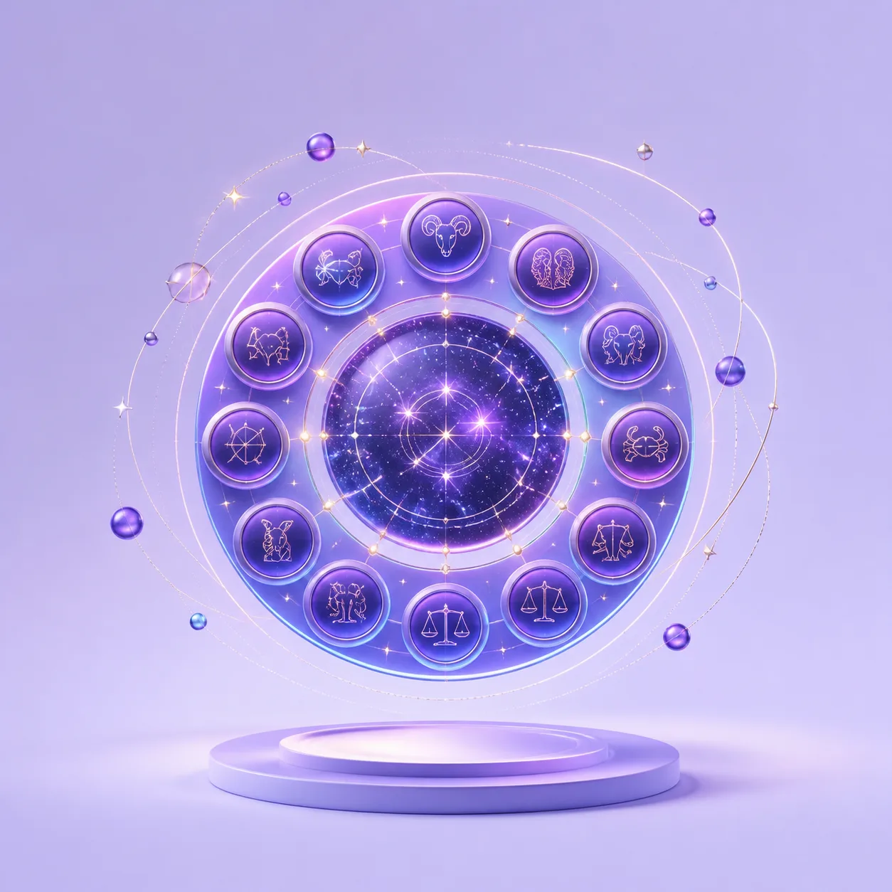 Floating zodiac constellation wheel