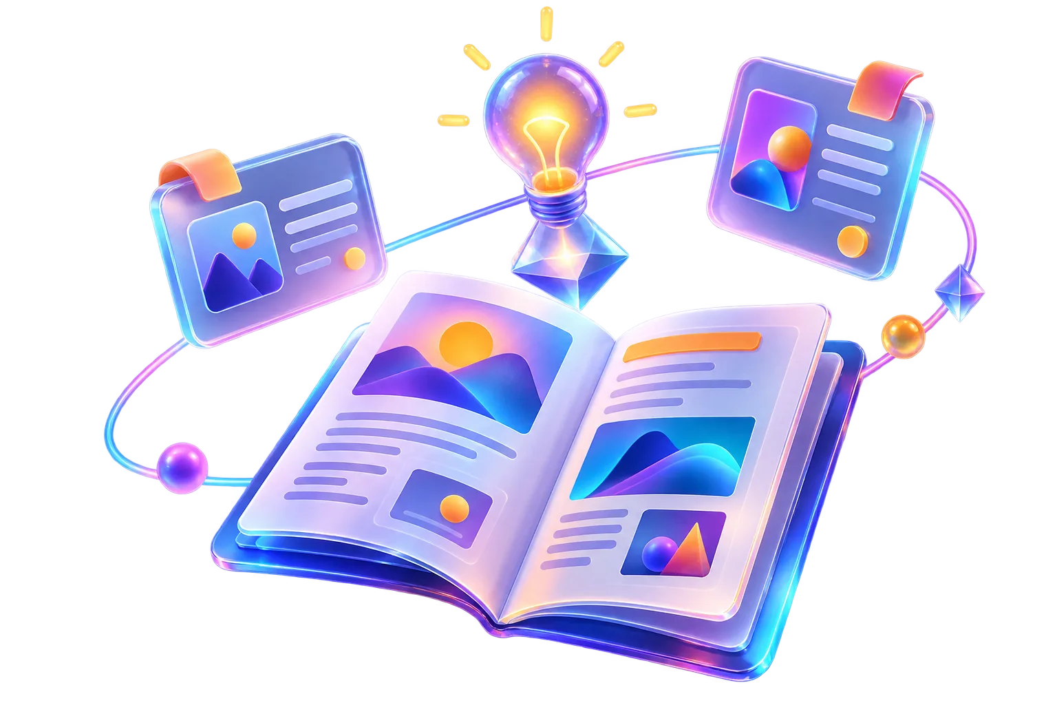 Editorial guide, article cards and idea light