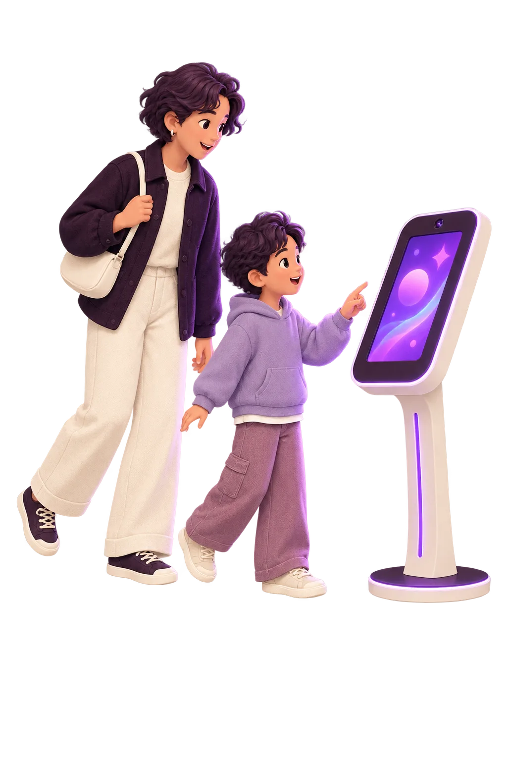 A parent and child approach interactive souvenir equipment