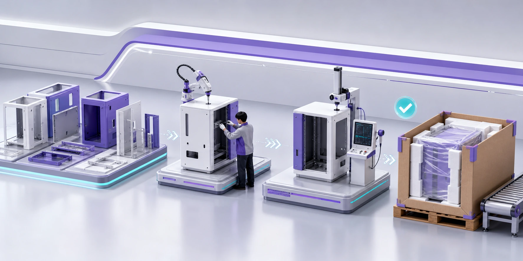 JOYDD equipment assembly, testing and packaging process.