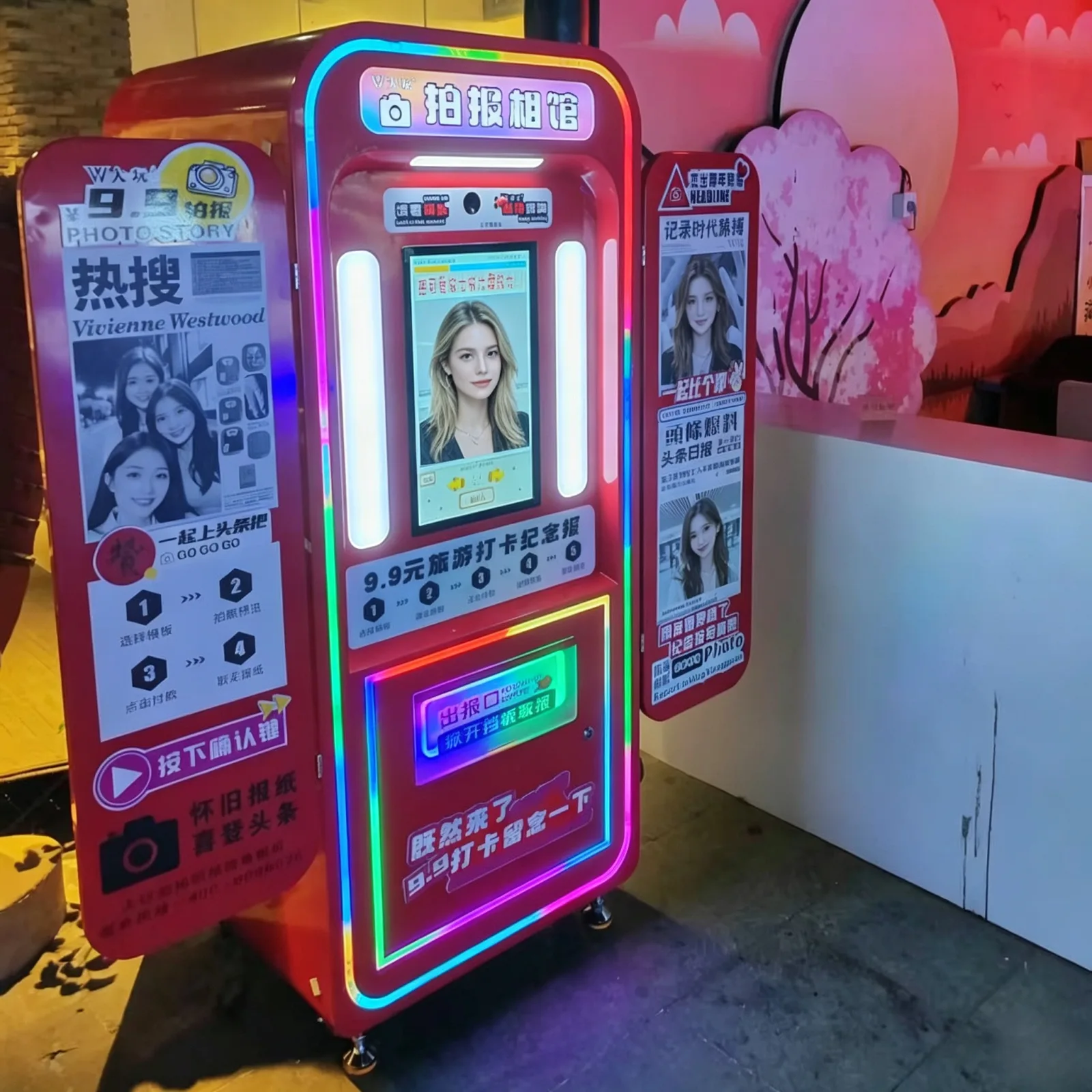 Customized photo booth photographed on site