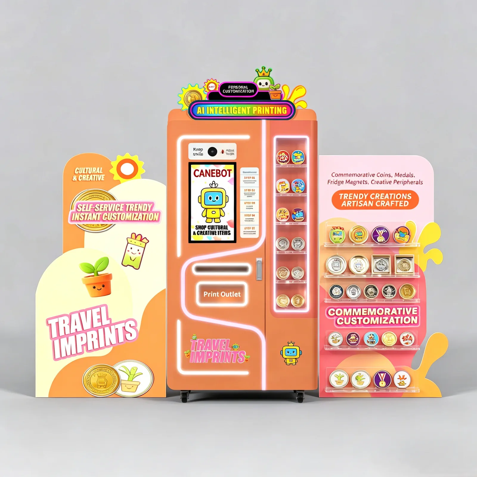 DIY UV printing vending machine front product view