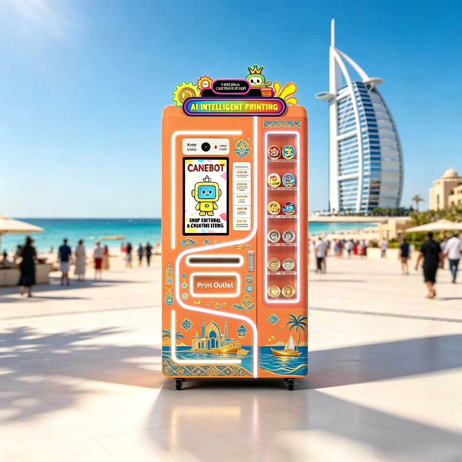 DIY UV Printing Vending Machine illustrative venue visualization