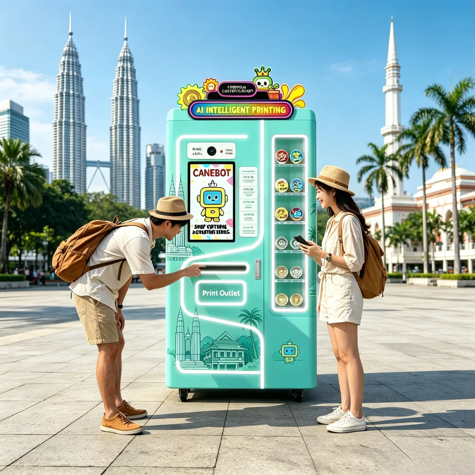 DIY UV Printing Vending Machine illustrative venue visualization
