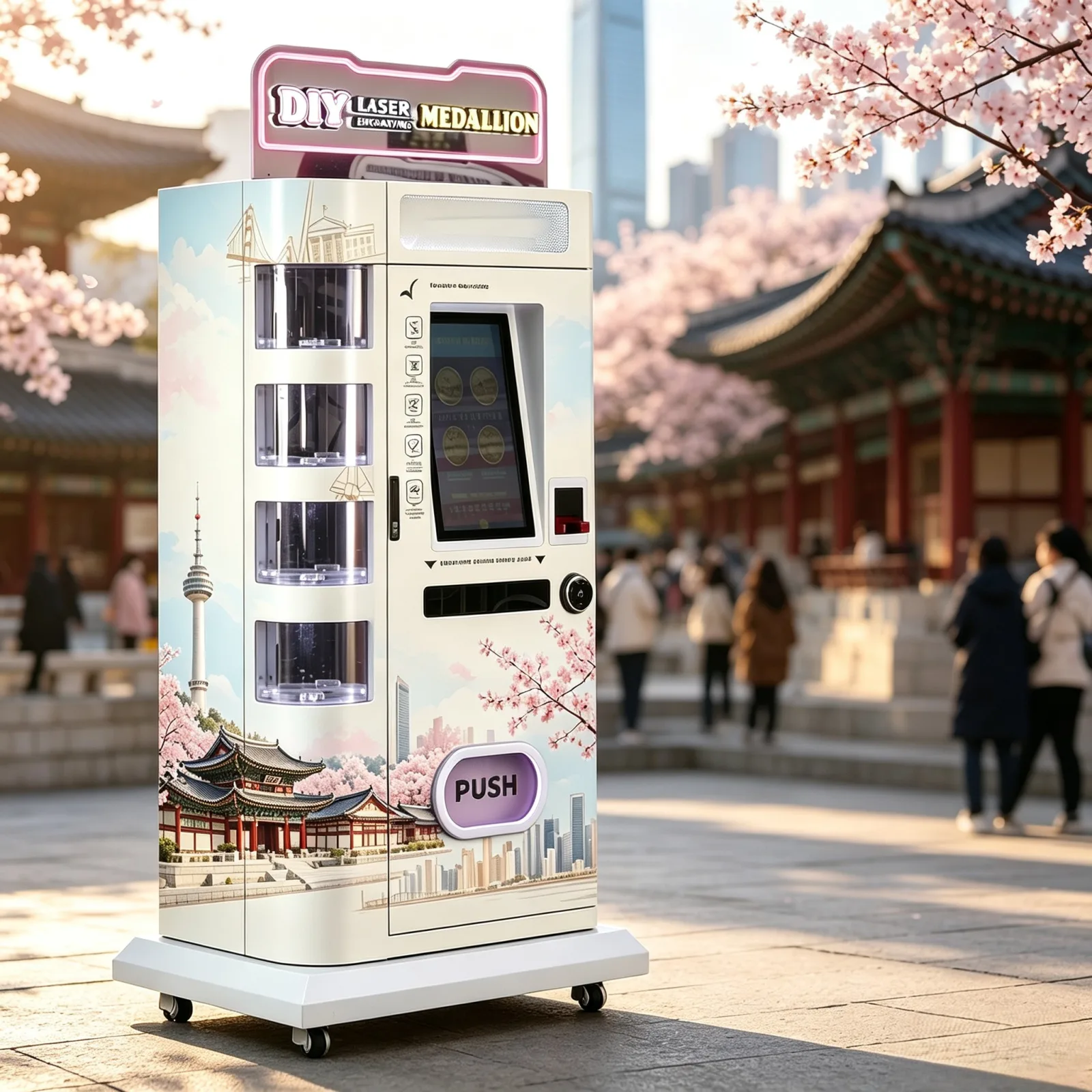 Laser engraving vending machine front product view