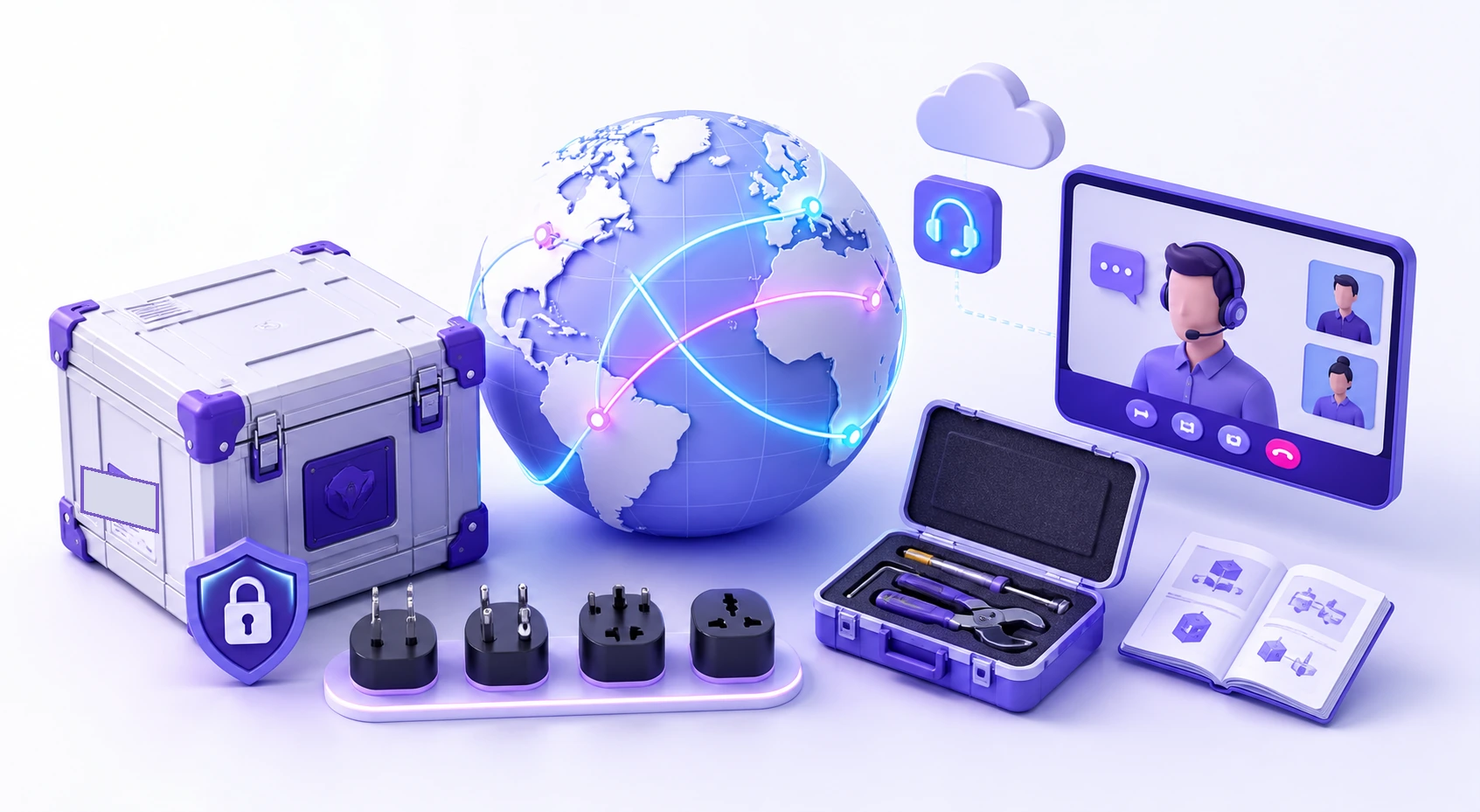 Concept Visual of Shipping, Electrical Setup, Installation, and Remote Support