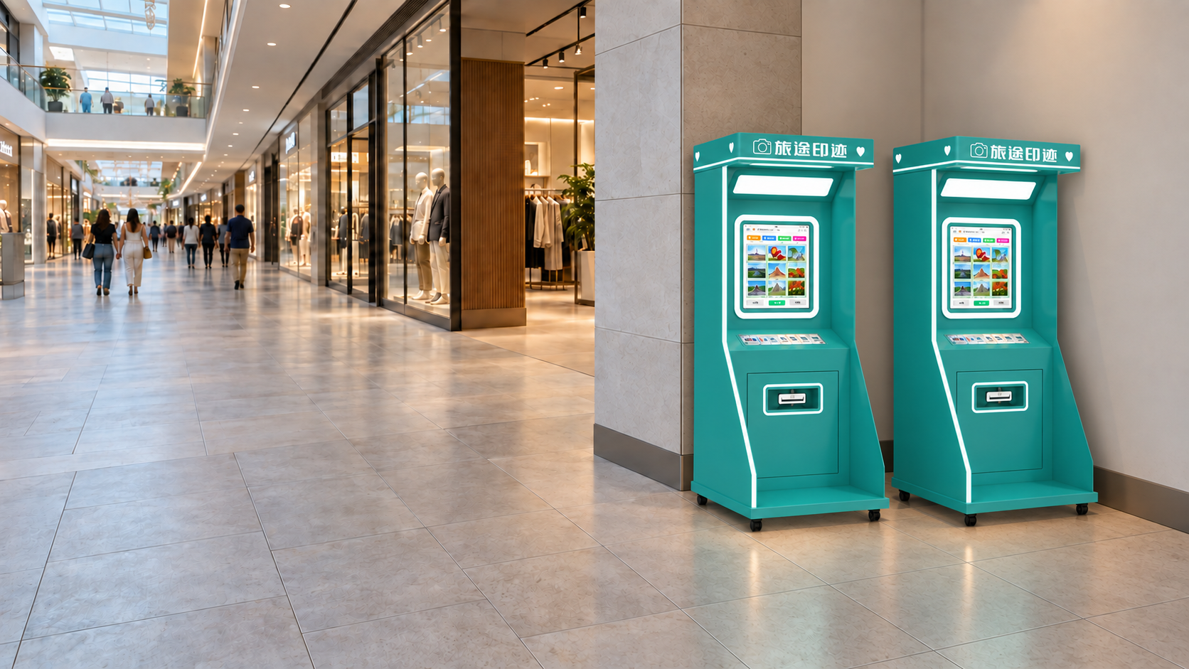 Two modern souvenir vending machines for attractions, museums, theme parks, and visitor venues